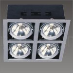 &nbsp;Kardan DL halospot 111&nbsp;100W&nbsp;4-voudig&nbsp;Zilver grijs&nbsp;